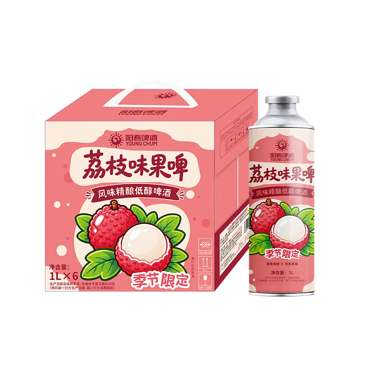 Young Chum Lychee Fruit Beer product packaging